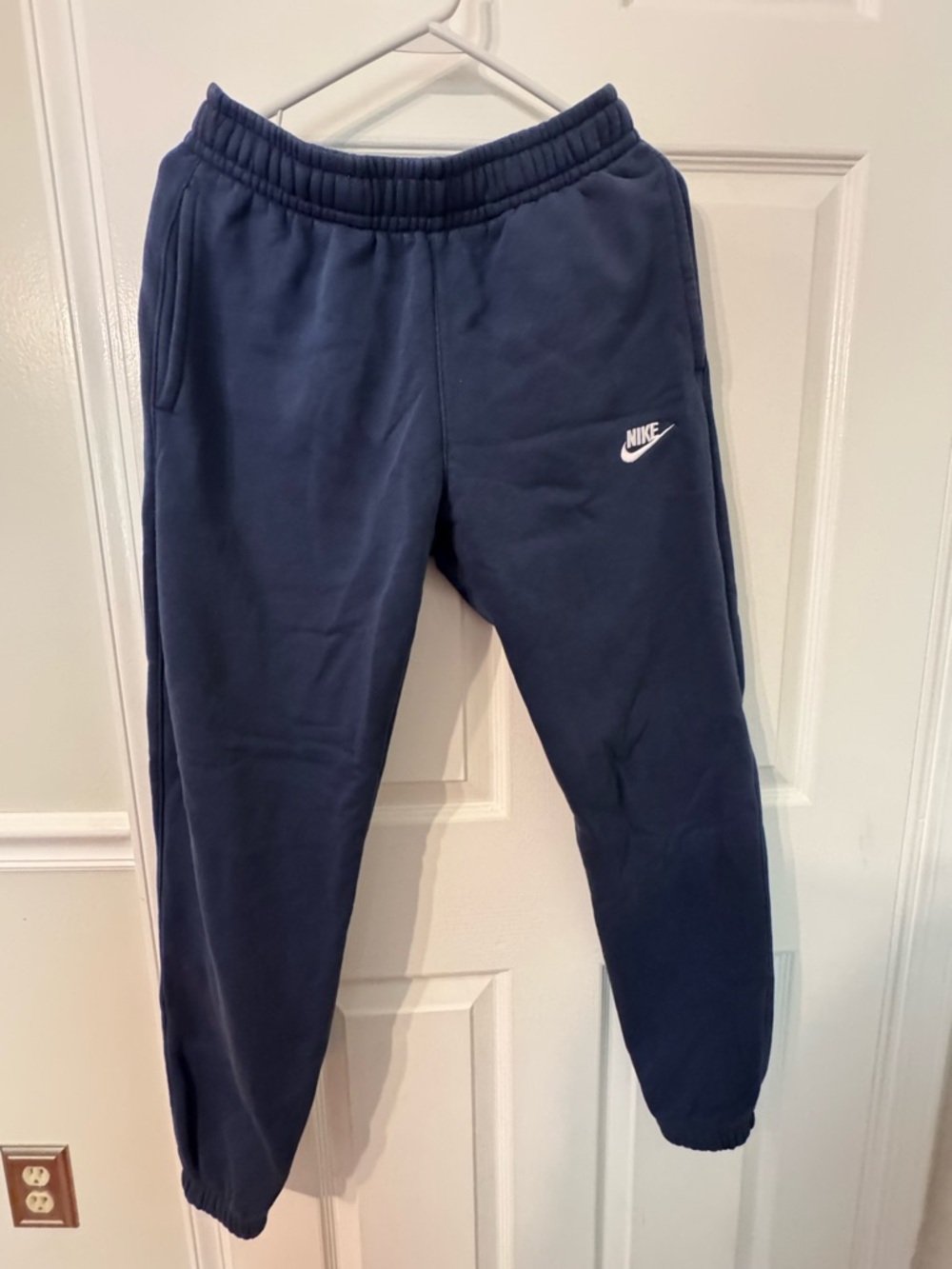 Nike Navy Men's Jogger Sweatpants with White Swoosh